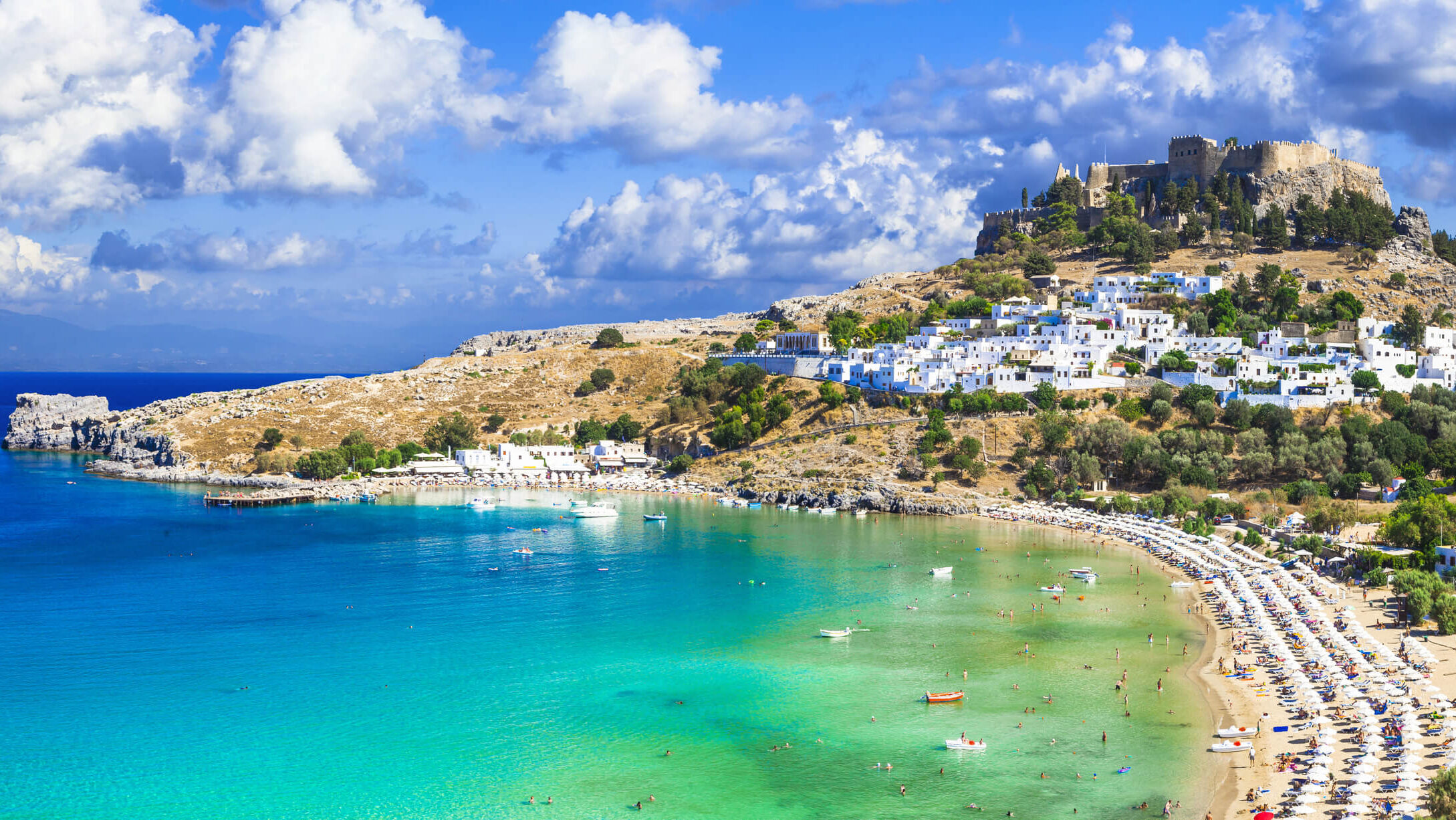 Lindos bay, Rhodes, Greece