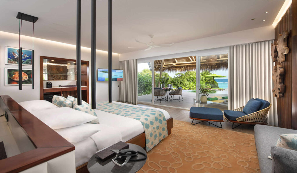 Emerald Maldives beach villa with pool