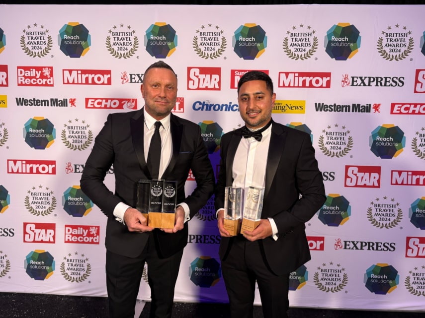 Patric Gaudini and Sa Kang with BTA Gold awards