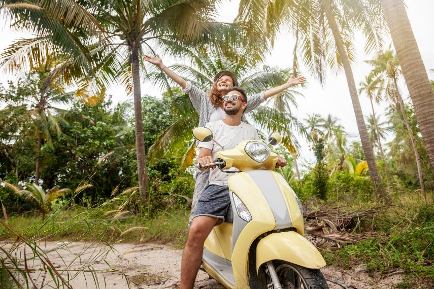 Explore the island on a scooter