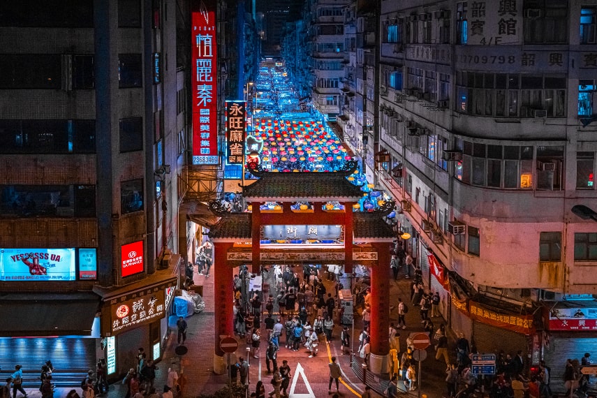 Check out the Temple Street Night Market in Mong Kok.