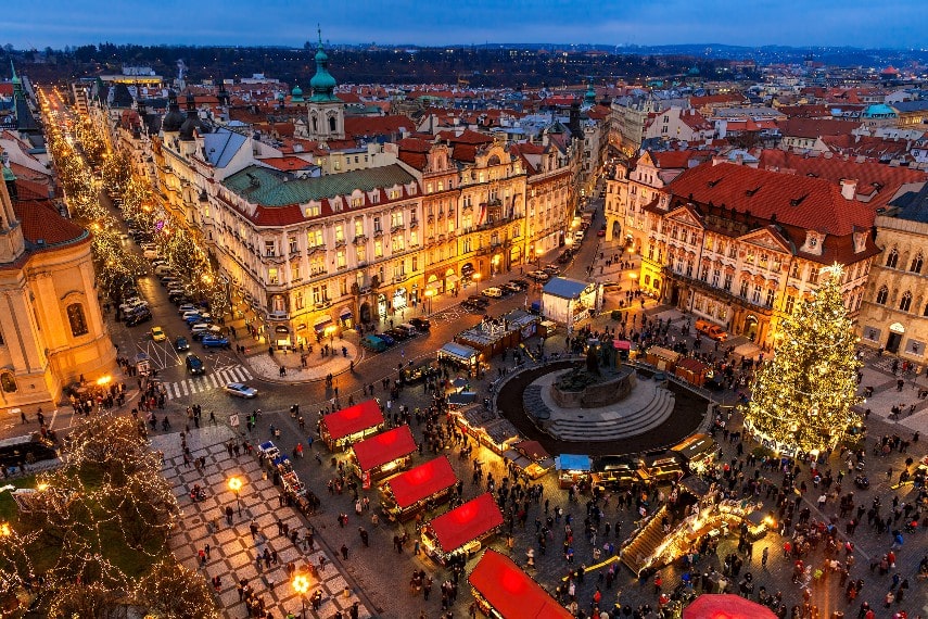 Old town square christmas market