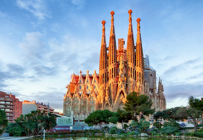 Barcelona city in Spain in december