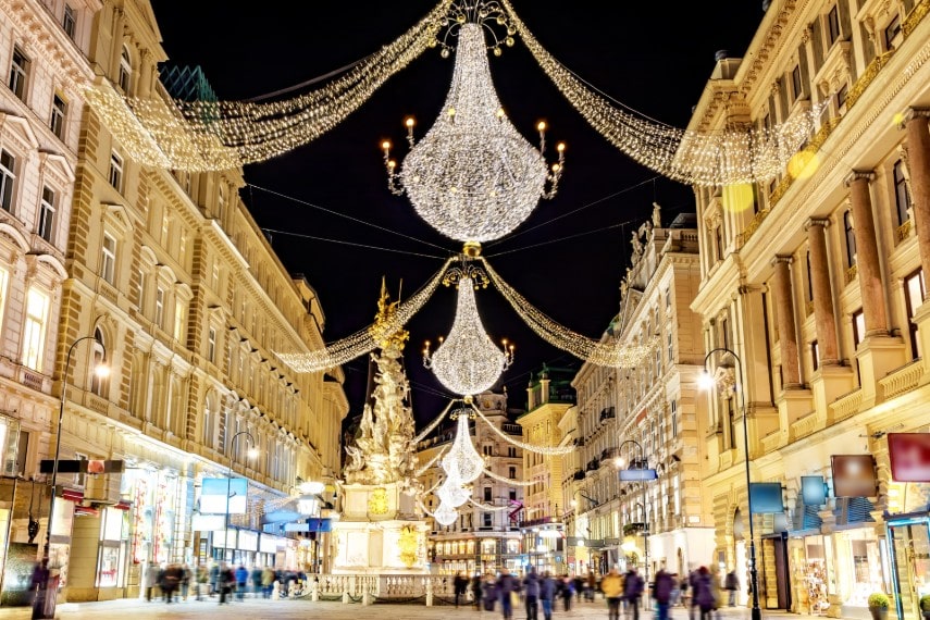 Festive decorations at Vienna christmas market