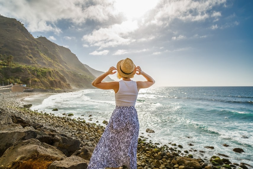 woman wearing at Tenerife beach
