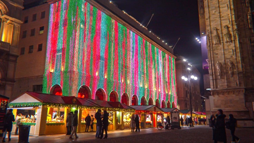 Festive Decorations at Milan christmas market