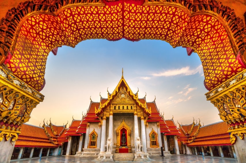 Wat Benchamabophit Dusit Wanaram in Bangkok in April